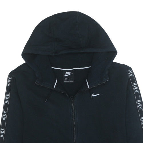 Nike Womens Black Full Zip Hoodie L Logo Hooded Sweatshirt