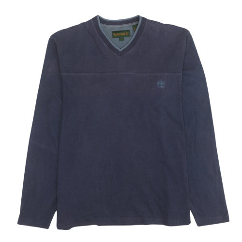 Timberland Men's Blue V-Neck Cotton Pullover Sweatshirt L