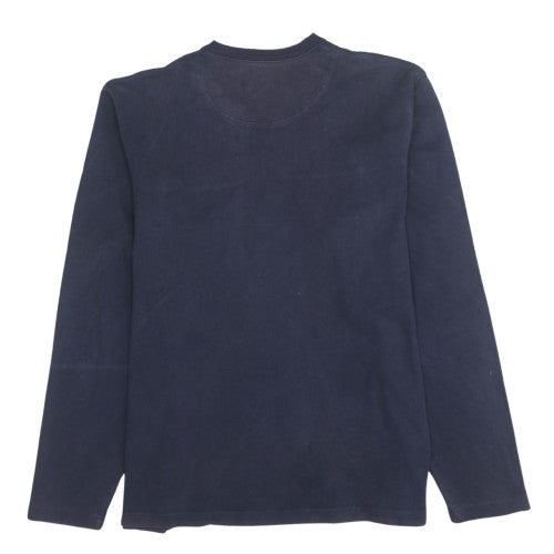 Timberland Men's Blue V-Neck Cotton Pullover Sweatshirt L