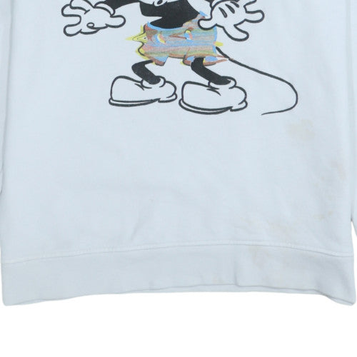 ZARA Disney Women White Mickey Mouse Pullover Sweatshirt M