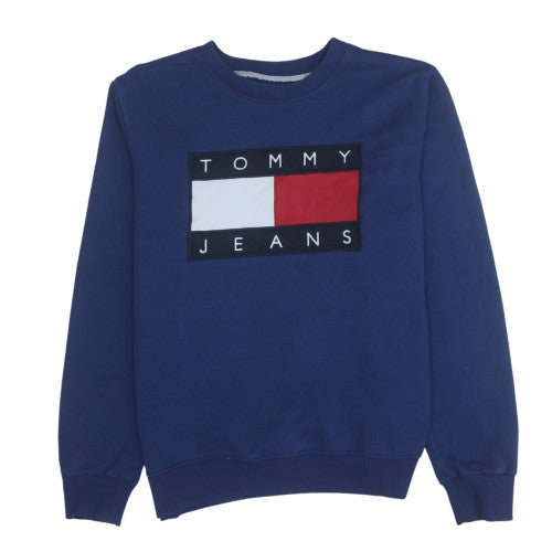 Tommy Jeans Men's Blue Crew Neck Logo Sweatshirt XL Pullover