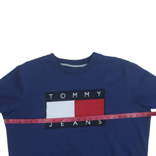 Tommy Jeans Men's Blue Crew Neck Logo Sweatshirt XL Pullover