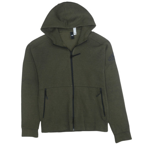 Adidas Men's Green Full Zip Hoodie Size S Lightweight Sportswear