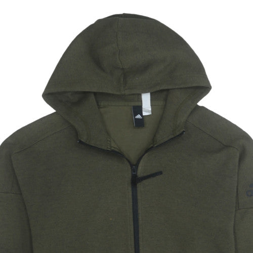 Adidas Men's Green Full Zip Hoodie Size S Lightweight Sportswear