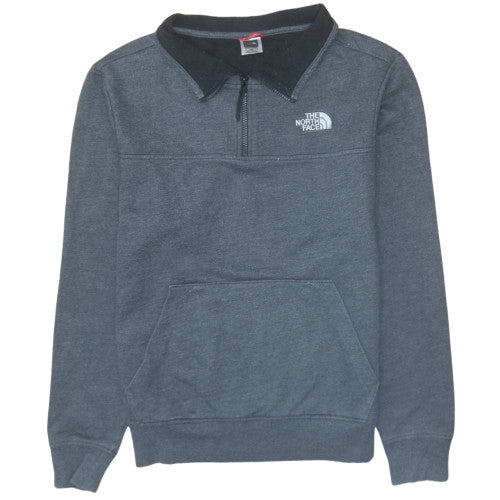 The North Face Men's Grey 1/4 Zip Collared Sweatshirt Size M