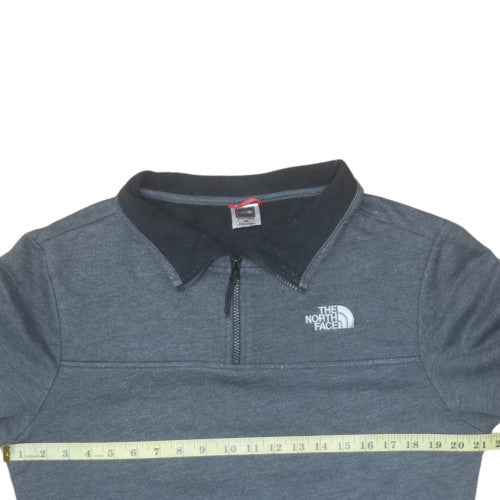 The North Face Men's Grey 1/4 Zip Collared Sweatshirt Size M