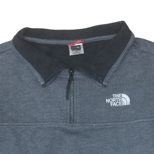 The North Face Men's Grey 1/4 Zip Collared Sweatshirt Size M
