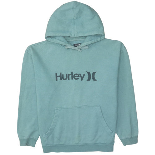 Hurley Men’s Green Pullover Hoodie Small Fleece Logo Sweatshirt