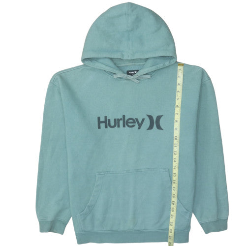 Hurley Men’s Green Pullover Hoodie Small Fleece Logo Sweatshirt