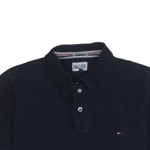 Tommy Hilfiger Denim Men's Black Cotton Polo Shirt M