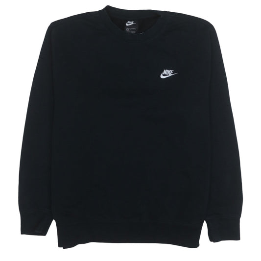 Nike Men Black Crew Neck Pullover Sweatshirt L Regular Fit