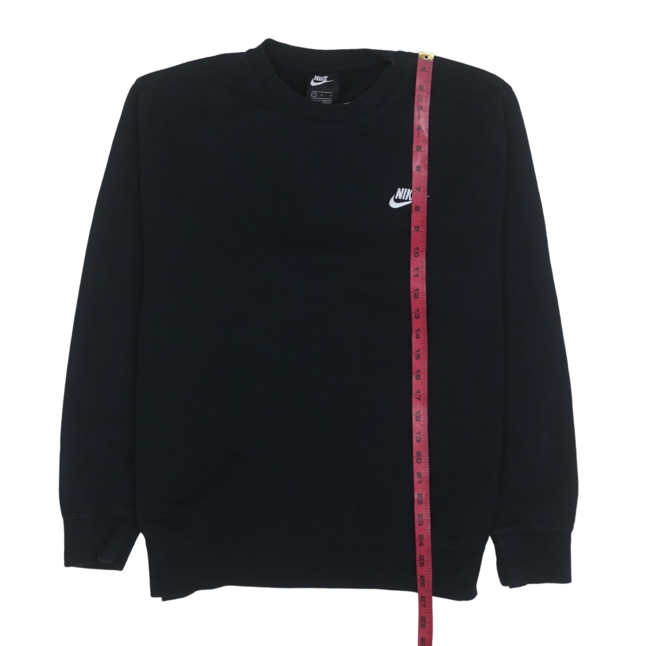 Nike Men Black Crew Neck Pullover Sweatshirt L Regular Fit