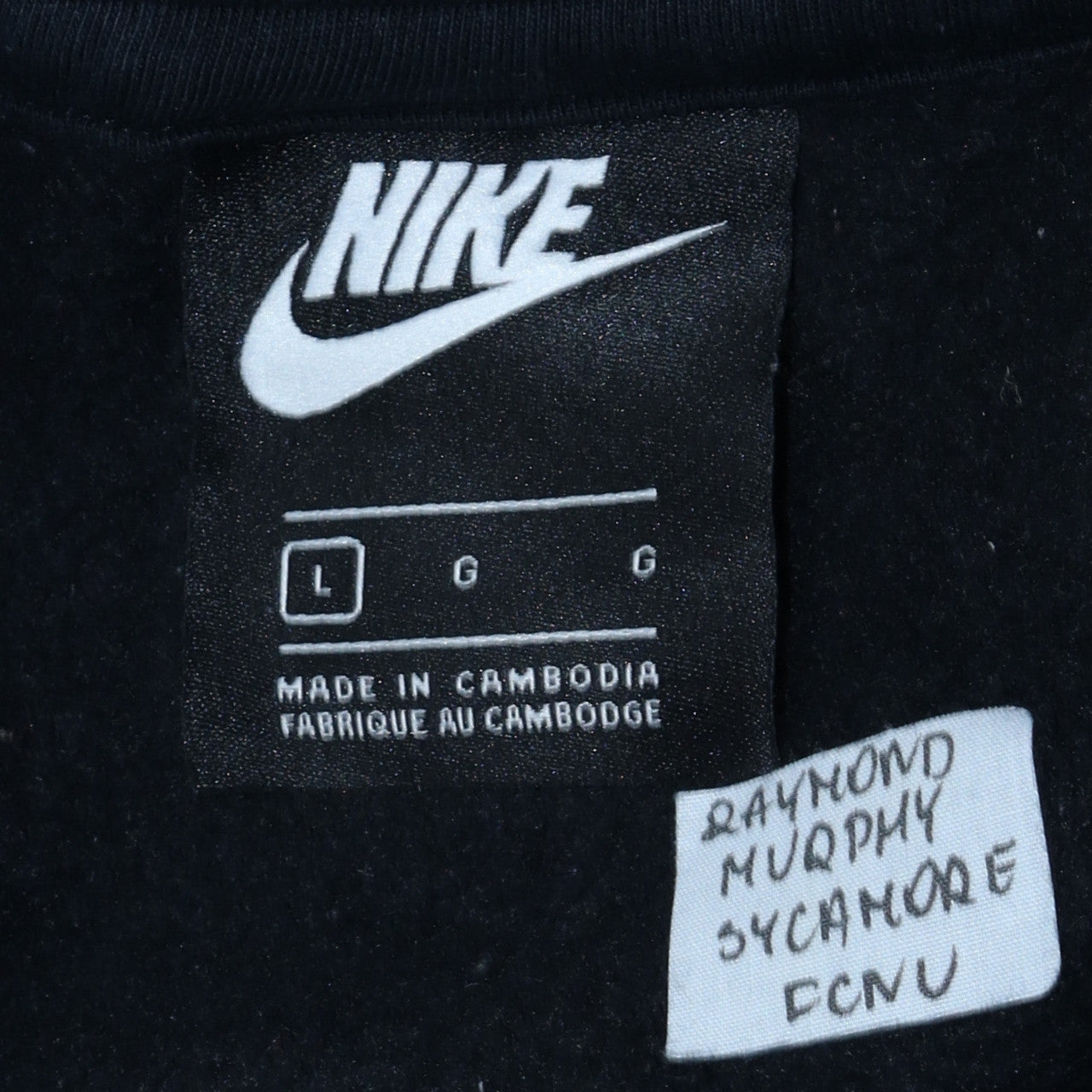 Nike Men Black Crew Neck Pullover Sweatshirt L Regular Fit