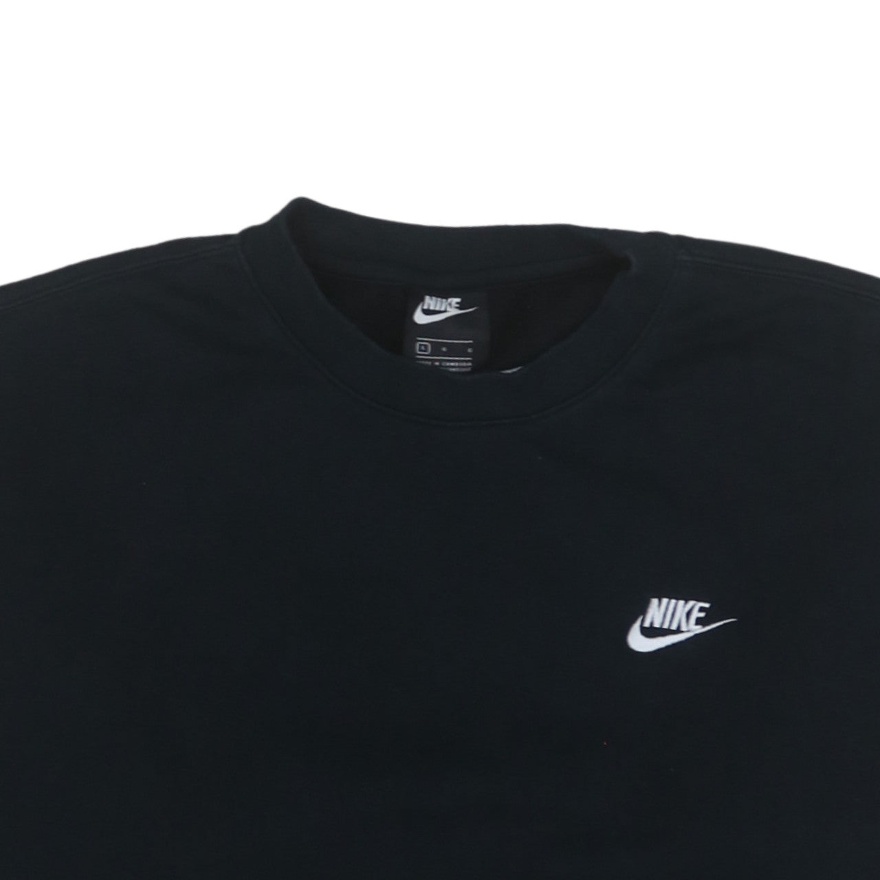 Nike Men Black Crew Neck Pullover Sweatshirt L Regular Fit