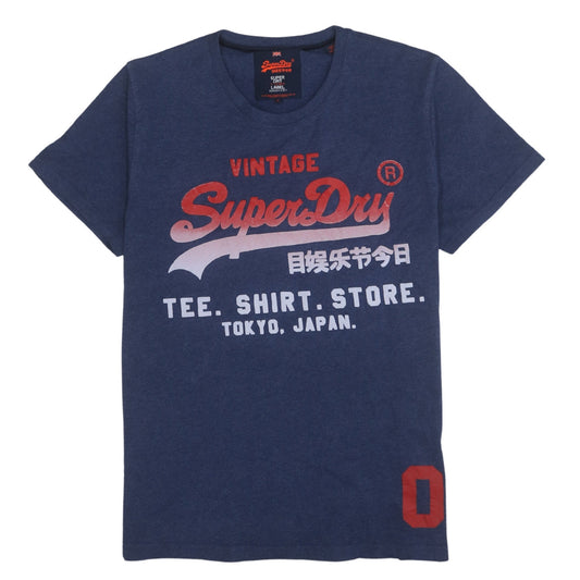 Superdry Men's Blue Vintage Graphic Logo Crew Neck T-Shirt 2XL