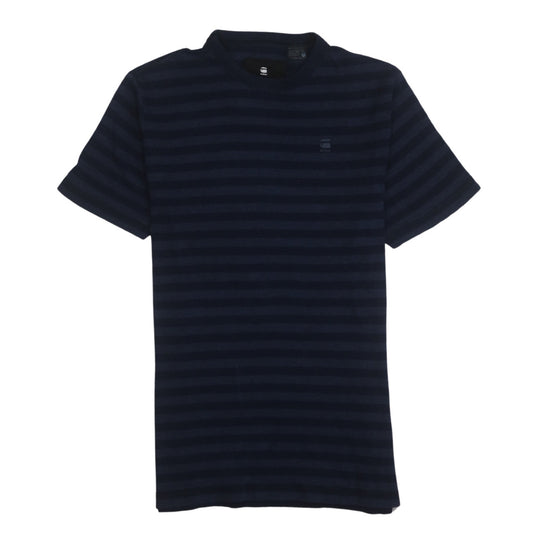 G-Star Raw Men's Blue Striped Slim Fit Cotton T-Shirt M