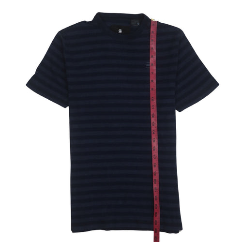 G-Star Raw Men's Blue Striped Slim Fit Cotton T-Shirt M