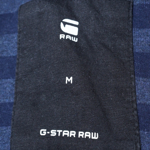 G-Star Raw Men's Blue Striped Slim Fit Cotton T-Shirt M