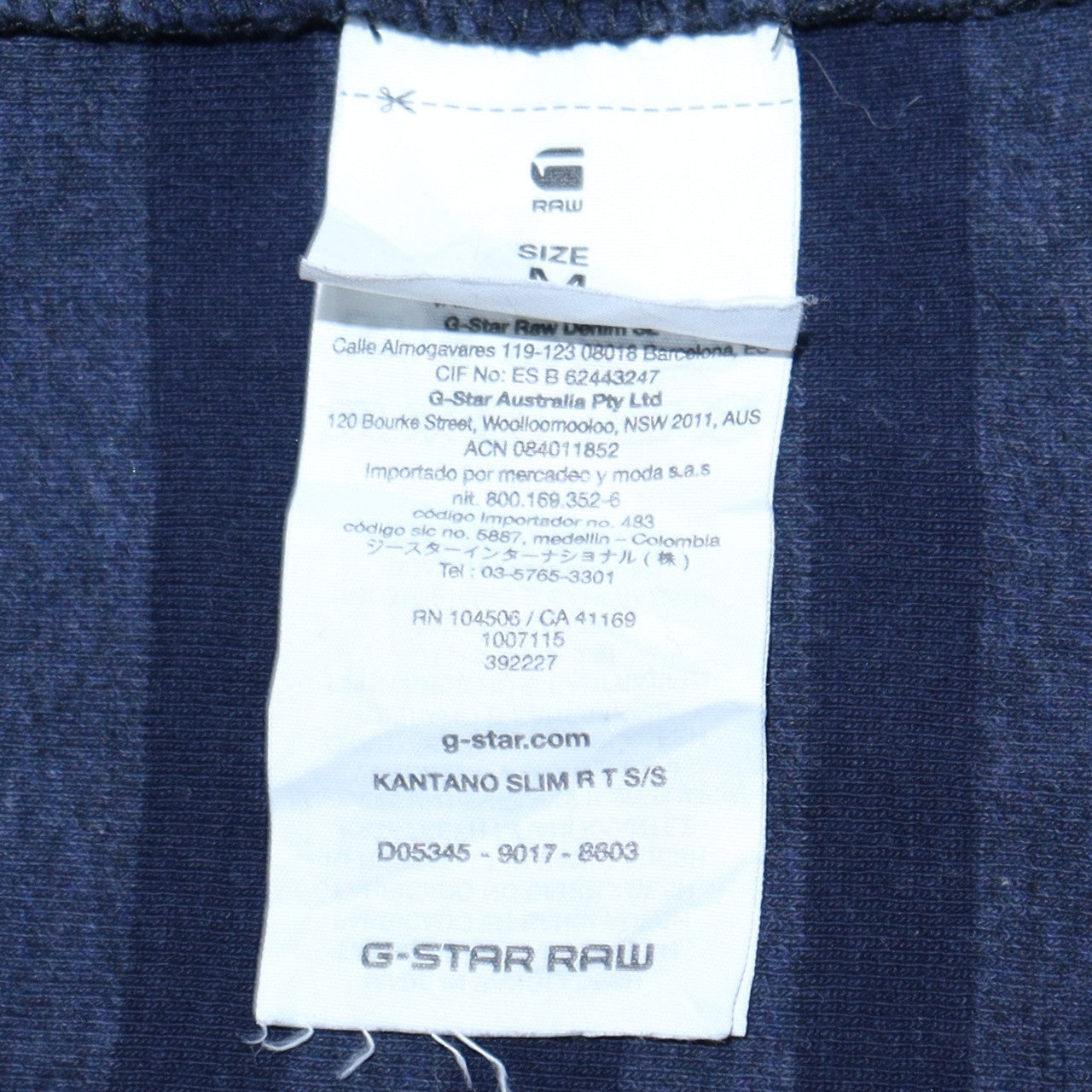G-Star Raw Men's Blue Striped Slim Fit Cotton T-Shirt M