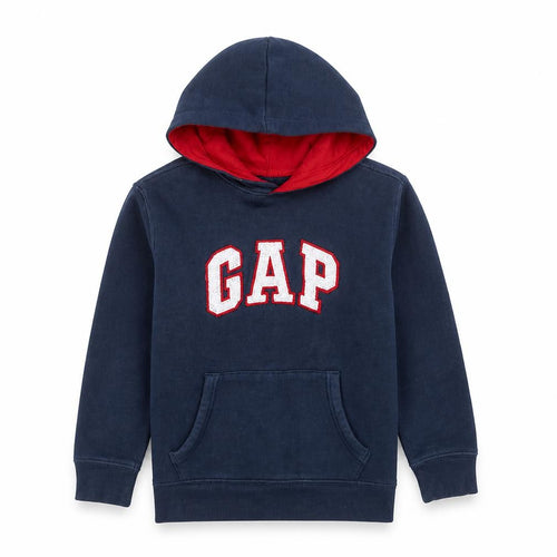 GAP Kids Boys Navy Blue XL (12 Years) Pullover Hoodie with Logo