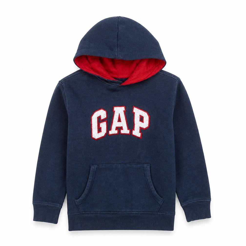 GAP Kids Boys Navy Blue XL (12 Years) Pullover Hoodie with Logo