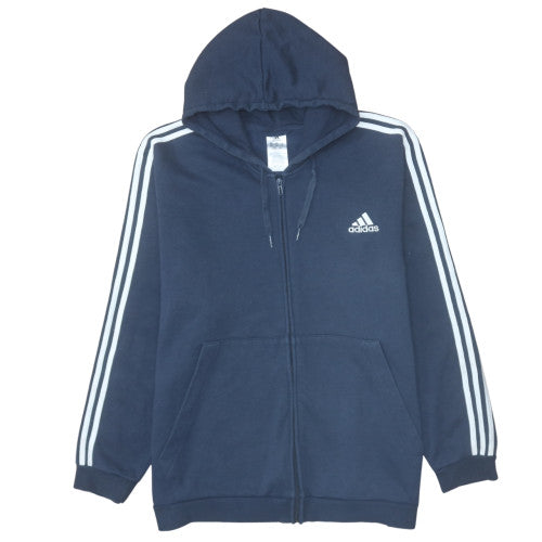 Adidas Men's Blue 2XL Full Zip Hoodie Fleece Sportswear