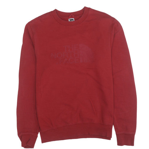 The North Face Men's Red Crew Neck Sweatshirt Size S Cotton Pullover