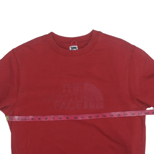 The North Face Men's Red Crew Neck Sweatshirt Size S Cotton Pullover