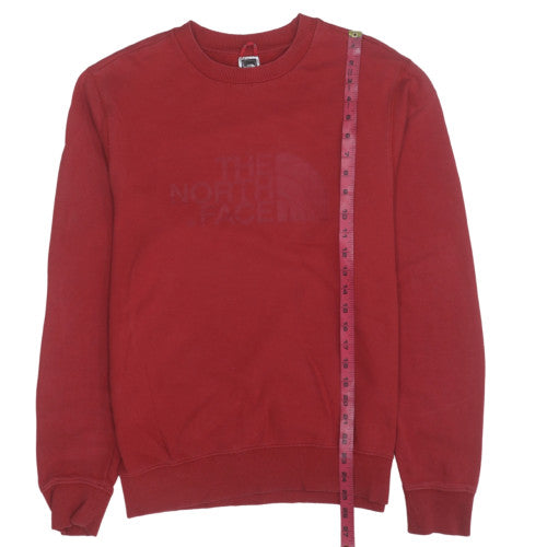 The North Face Men's Red Crew Neck Sweatshirt Size S Cotton Pullover