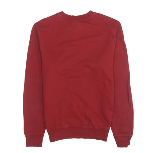 The North Face Men's Red Crew Neck Sweatshirt Size S Cotton Pullover