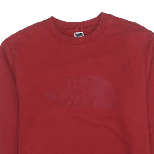 The North Face Men's Red Crew Neck Sweatshirt Size S Cotton Pullover