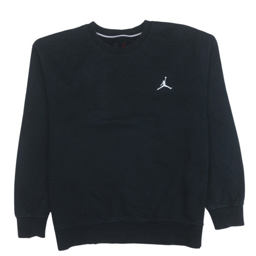 Jordan Mens Black Crew Neck Pullover Sweatshirt M Logo Fleece