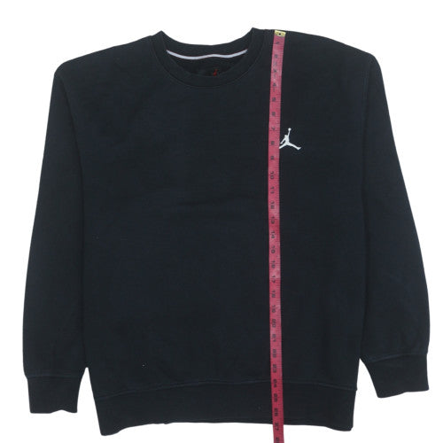 Jordan Mens Black Crew Neck Pullover Sweatshirt M Logo Fleece