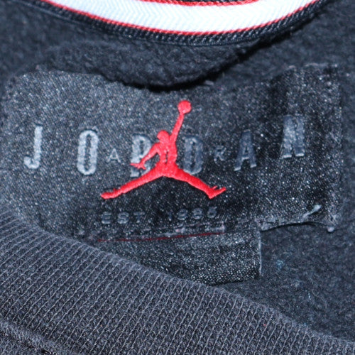 Jordan Mens Black Crew Neck Pullover Sweatshirt M Logo Fleece