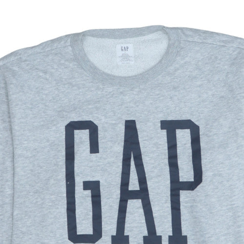 GAP Men's Grey Logo Pullover Sweatshirt Size L Regular Fit