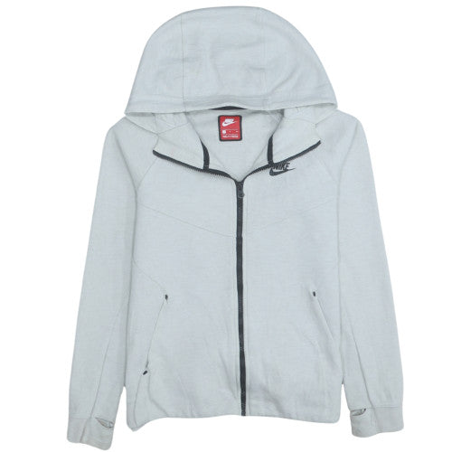 Nike Women's Grey Full Zip Hoodie Small Cotton Blend Sportswear