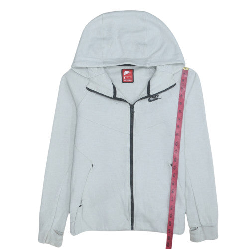Nike Women's Grey Full Zip Hoodie Small Cotton Blend Sportswear