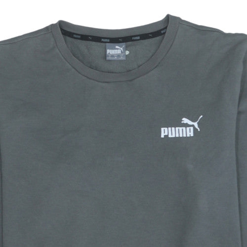 Puma Mens Grey Crew Neck Pullover Sweatshirt M Regular Fit