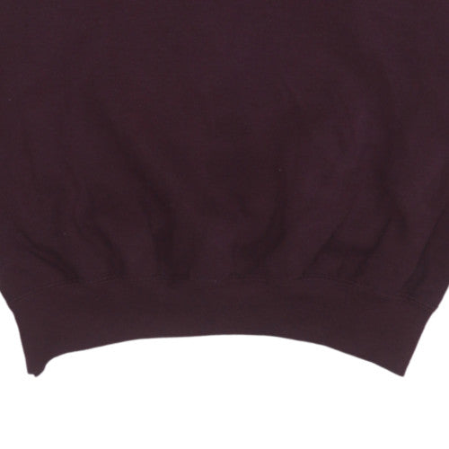 Russell Women Burgundy Crew Neck Pullover Sweatshirt M