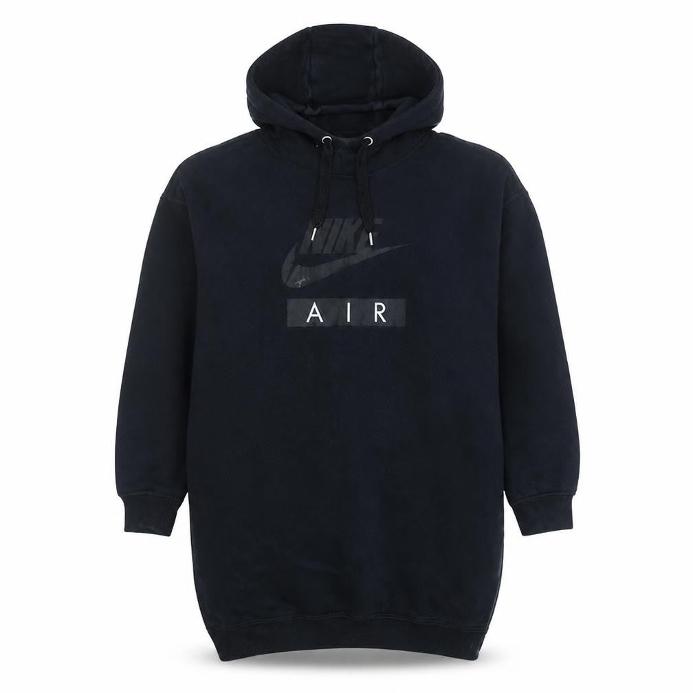 Front view of Nike Women’s Black Small Pullover Hoodie Sweatshirt with Logo Print