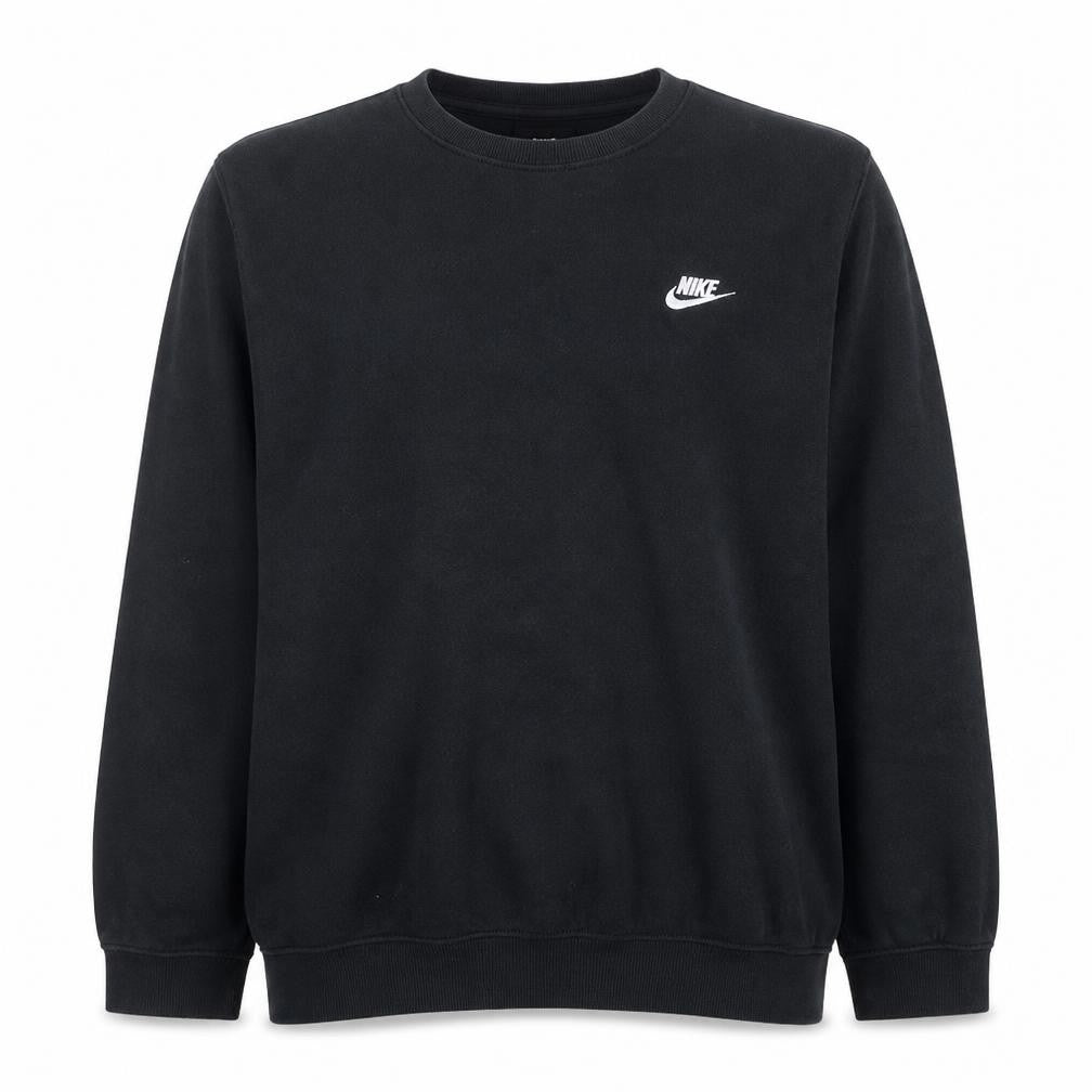 Front view of Nike Men's Black XL Pullover Crew Neck Sweatshirt