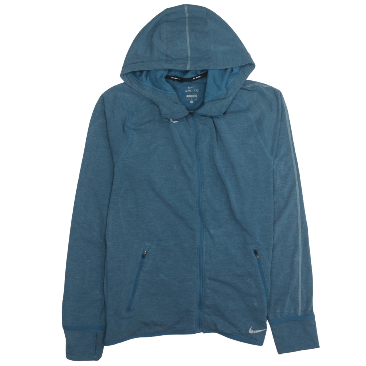 Nike Men's Blue Dri-Fit Full Zip Hoodie Size L Lightweight Sportswear