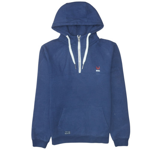 Diesel Mens Blue XL 1/2 Zip Hoodie Sweatshirt with Logo