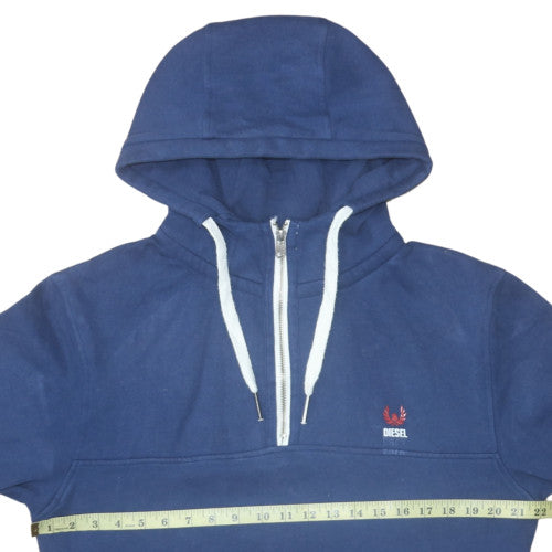 Diesel Mens Blue XL 1/2 Zip Hoodie Sweatshirt with Logo