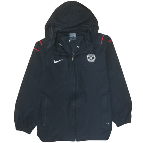 Nike Boys Black Manchester United Hooded Windbreaker Jacket 12 Years