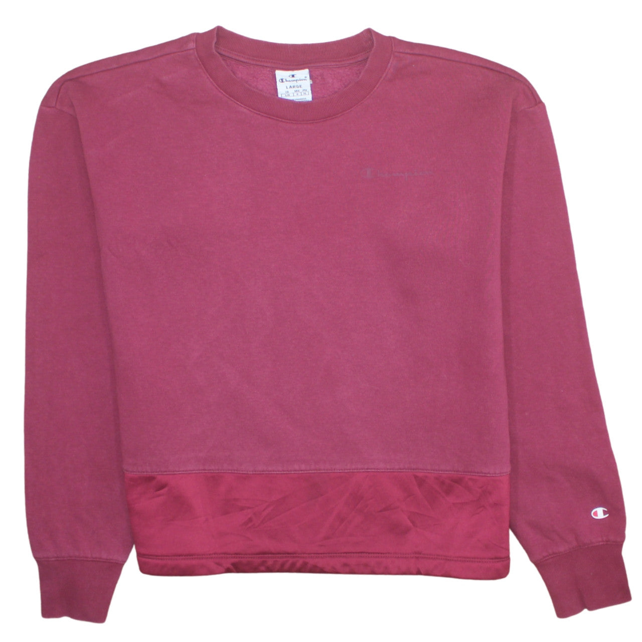 Champion Womens Maroon Large Crew Neck Pullover Sweatshirt