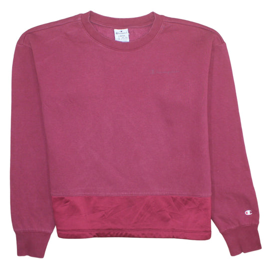 Champion Womens Maroon Large Crew Neck Pullover Sweatshirt