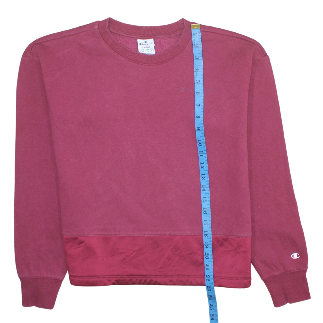 Champion Womens Maroon Large Crew Neck Pullover Sweatshirt