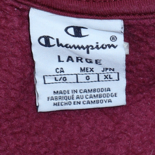 Champion Womens Maroon Large Crew Neck Pullover Sweatshirt