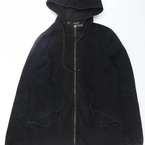 Antioch Men's Black Cotton Hooded Parka Jacket Size S